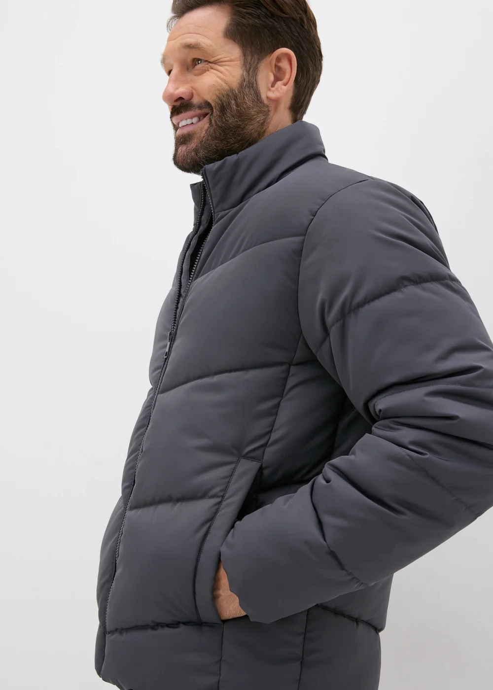 Grey Puffer Jacket - S Image 3