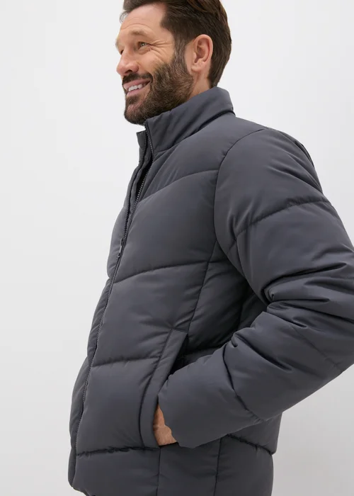 Grey Puffer Jacket - S Image 3
