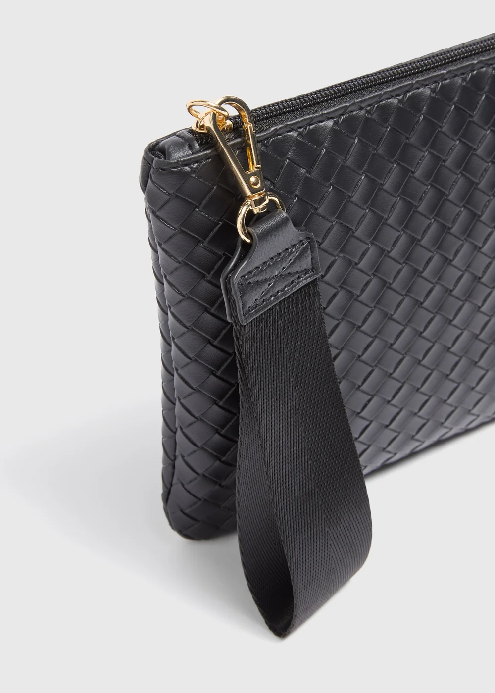 Black Weave Detail Wristlet Clutch - One Size Image 4