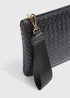 Black Weave Detail Wristlet Clutch - One Size Image 4