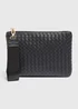Black Weave Detail Wristlet Clutch - One Size Image 1