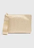 Gold Weave Detail Wristlet Clutch - One Size Image 3