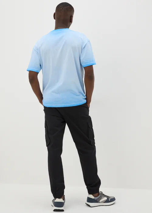 Black Cuffed Cargo Trousers - Small Image 3
