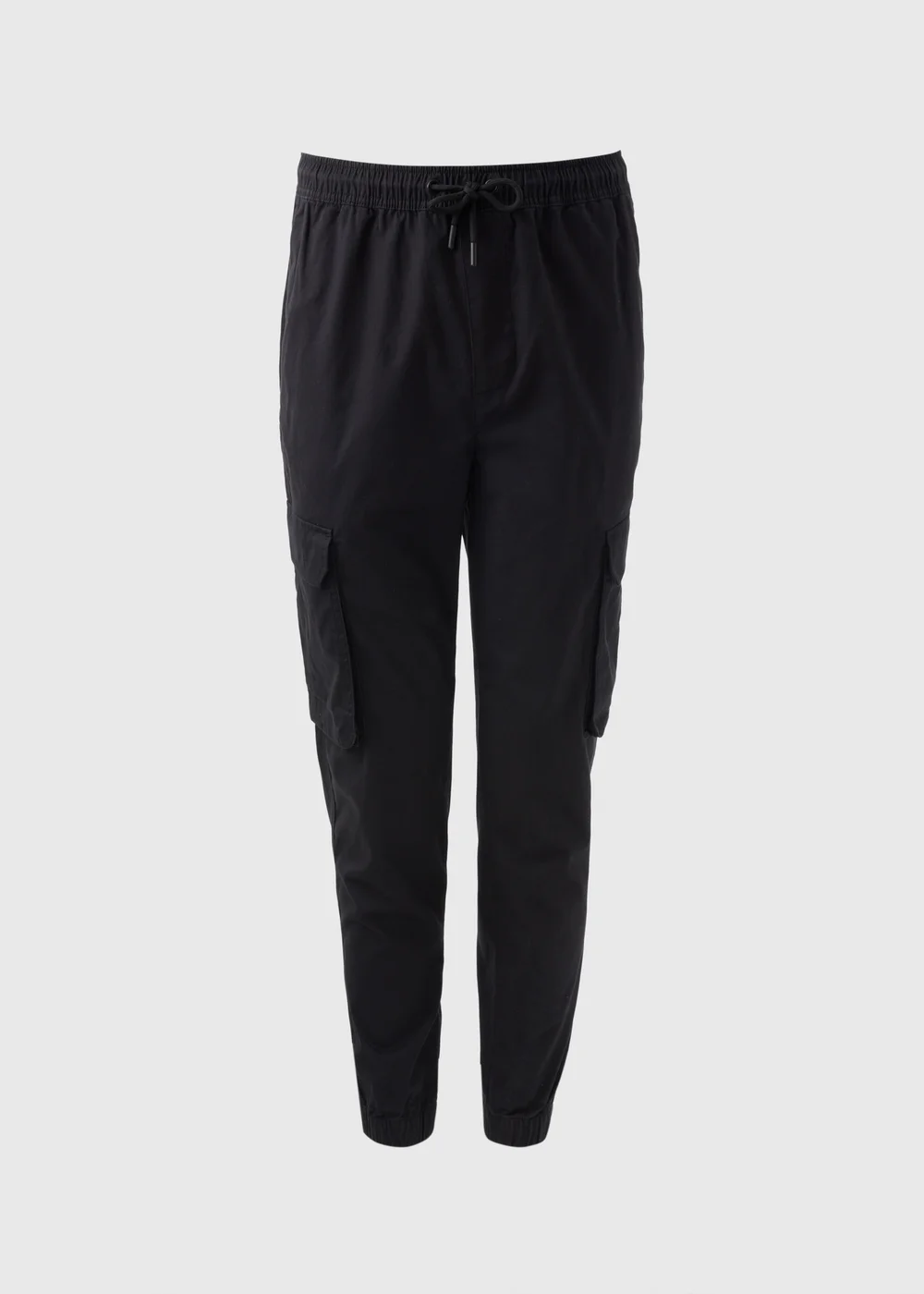 Black Cuffed Cargo Trousers - Small Image 4