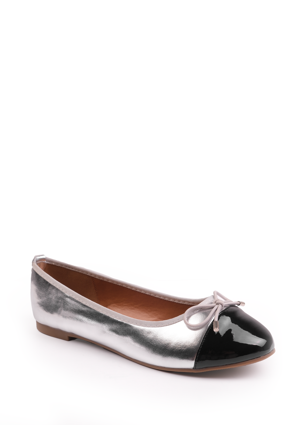 Where's That From Silver Metallic Janice Extra Wide Ballerina Flats - Size 8 Image 1