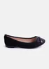 Where's That From Black Tallulah Wide Fit Suede Flat Pumps - Size 5 Image 1