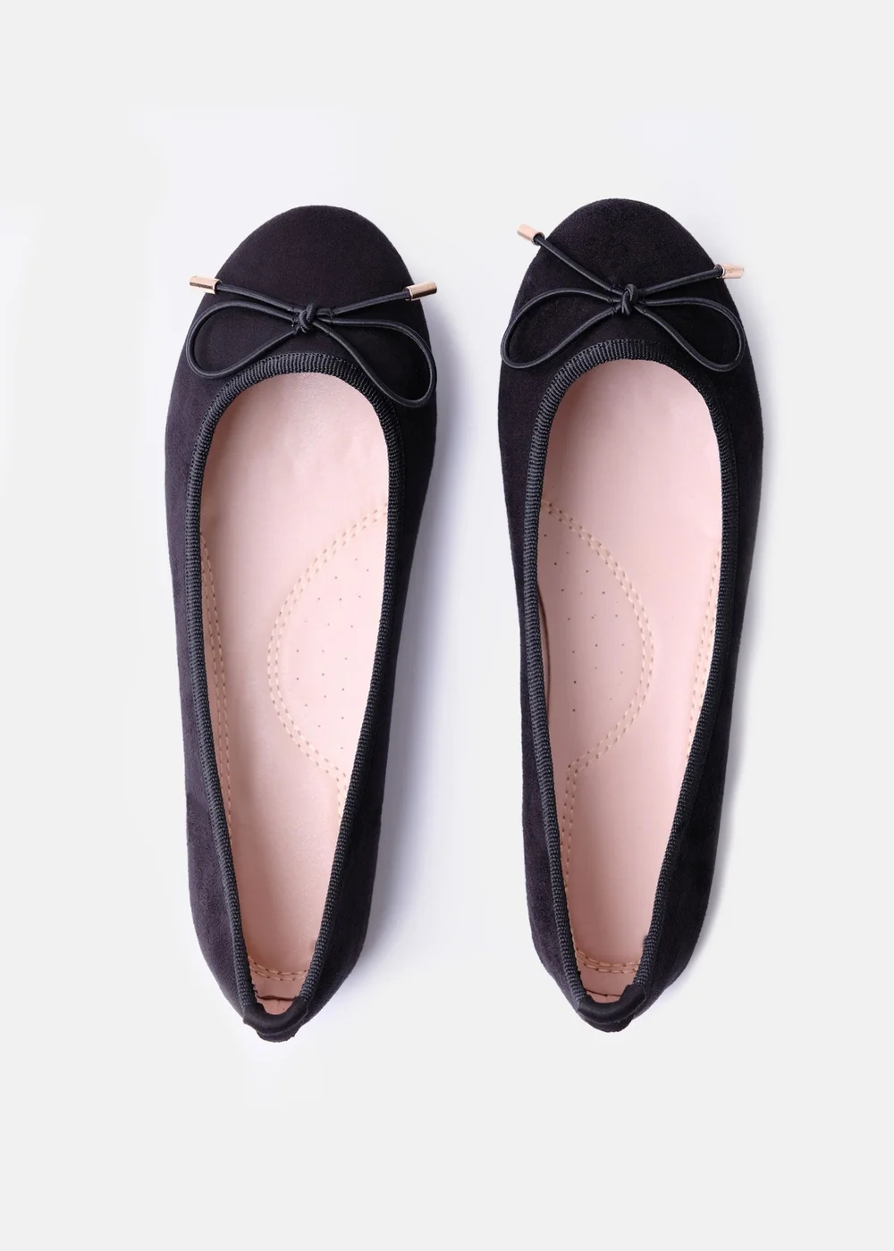 Where's That From Black Tallulah Wide Fit Suede Flat Pumps - Size 5 Image 2