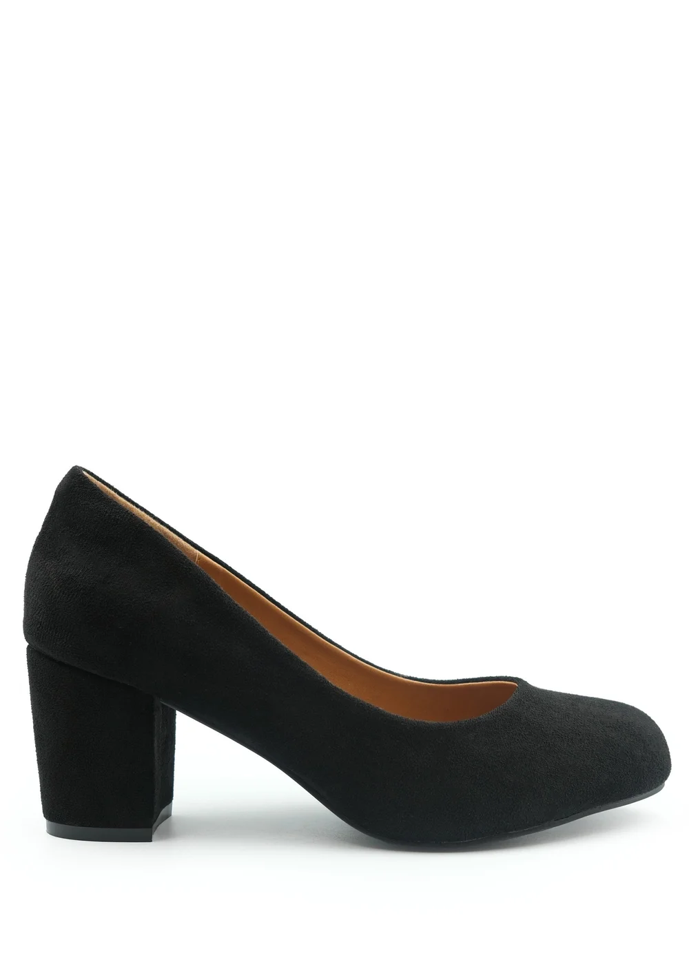 Where's That From Black Melrose Wide Fit Suede Court Shoes - 3 Image 1