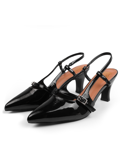 Where's That From Black On Point Wide Fit Slingback Sandals - 3 Image 3