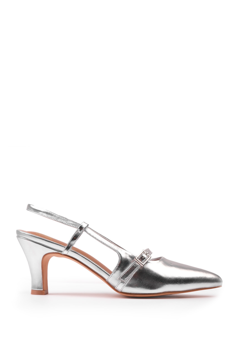 Where's That From Silver On Point Wide Fit Slingback Sandals - 3 Image 1