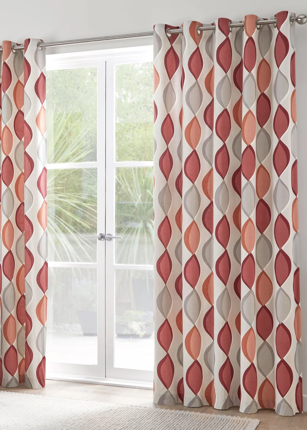 Fusion Lennox Red Eyelet Curtains - 46W X 54D (117x137cm) Image 4