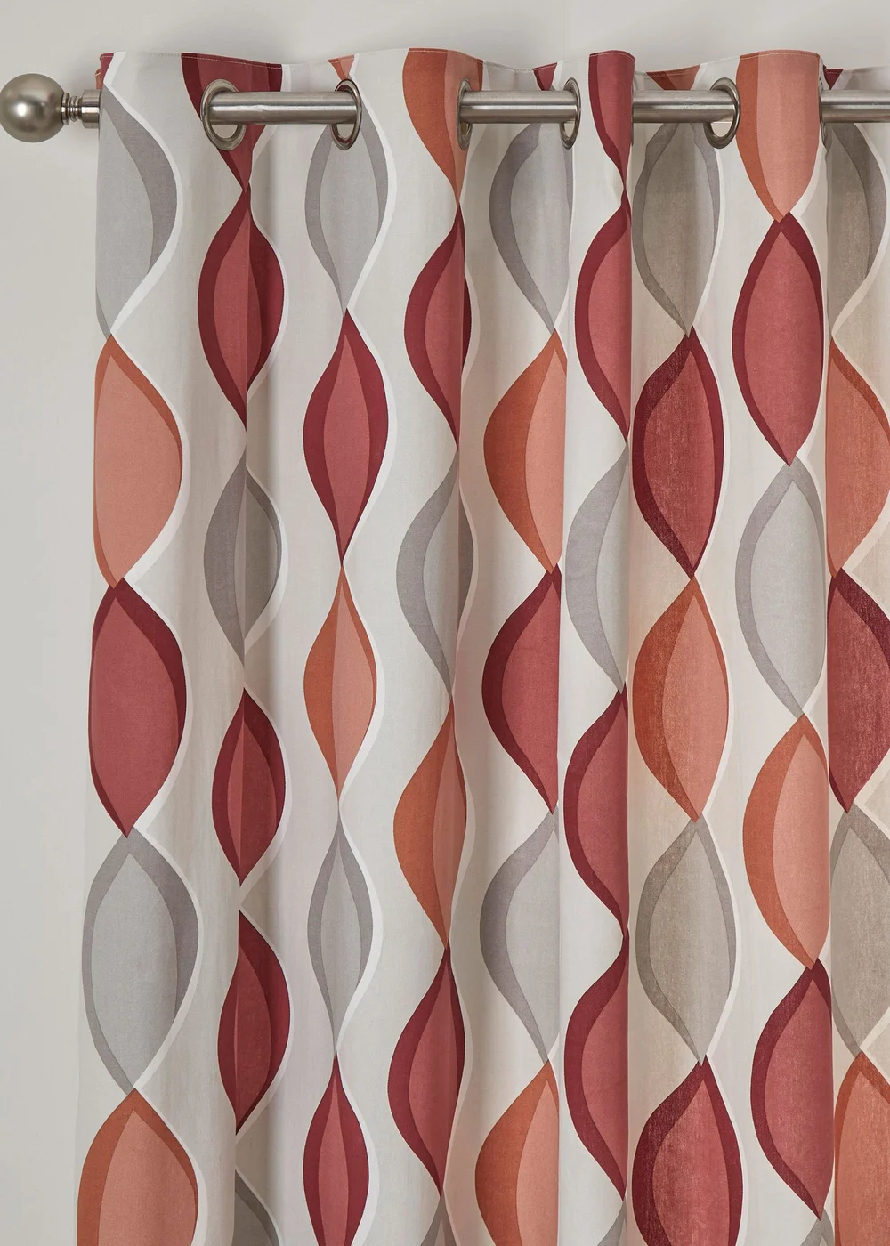 Fusion Lennox Red Eyelet Curtains - 46W X 54D (117x137cm) Image 2
