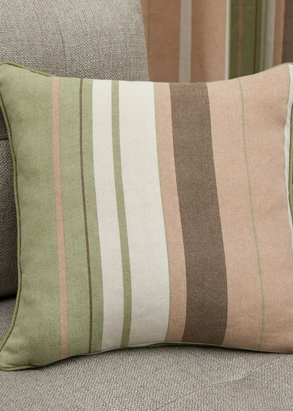 Fusion Whitworth Stripe Green Filled Cushion (43cm x 43cm) - 43W X 43D Image 1