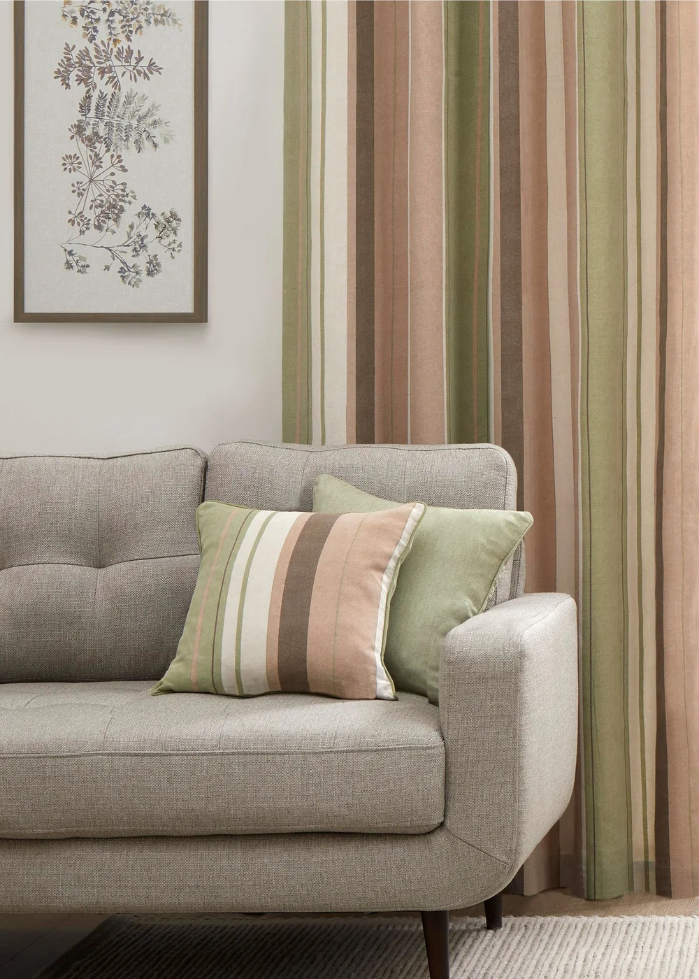Fusion Whitworth Stripe Green Filled Cushion (43cm x 43cm) - 43W X 43D Image 2