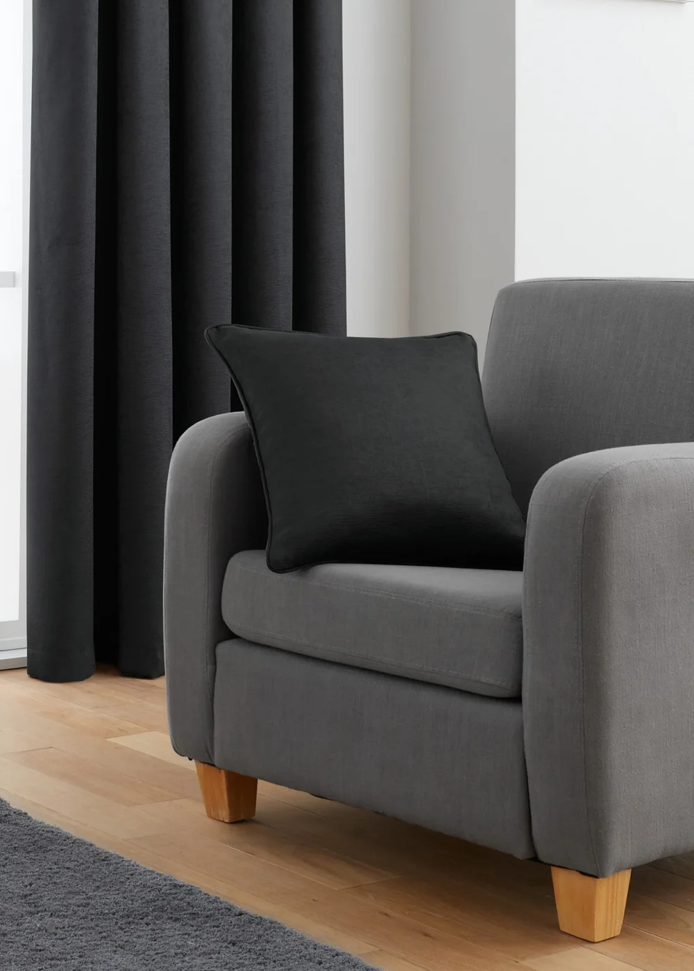 Fusion Galaxy Dimout Black Pencil Pleat Curtains - 46W X 54D (117x137cm Image 3