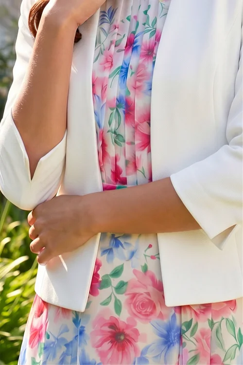 Roman Ivory 3/4 Sleeve Rochette Jacket - 22 Image 4
