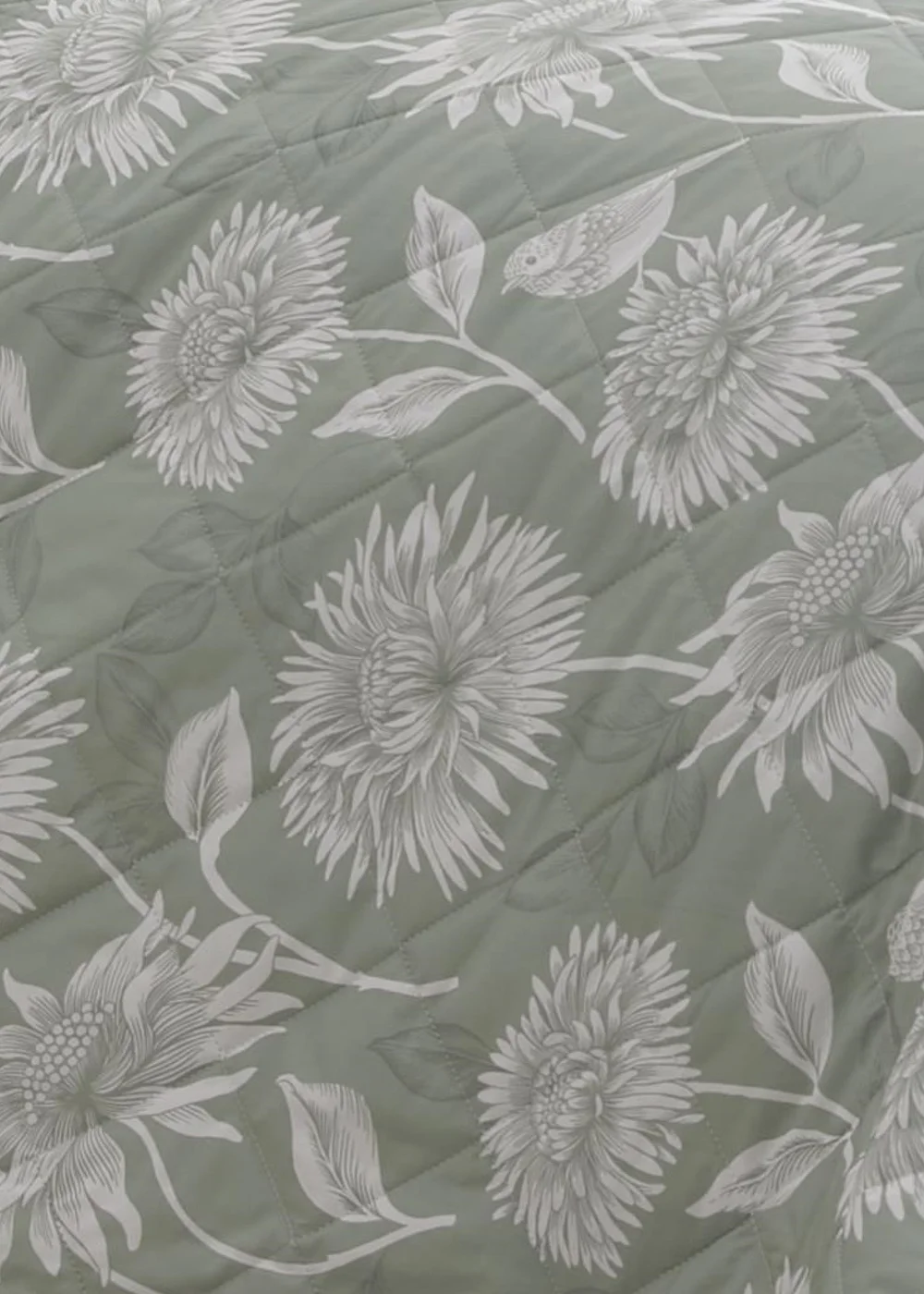 Dreams & Drapes Design Chrysanthemum Green Bedspread - 200 x 230cm Image 3