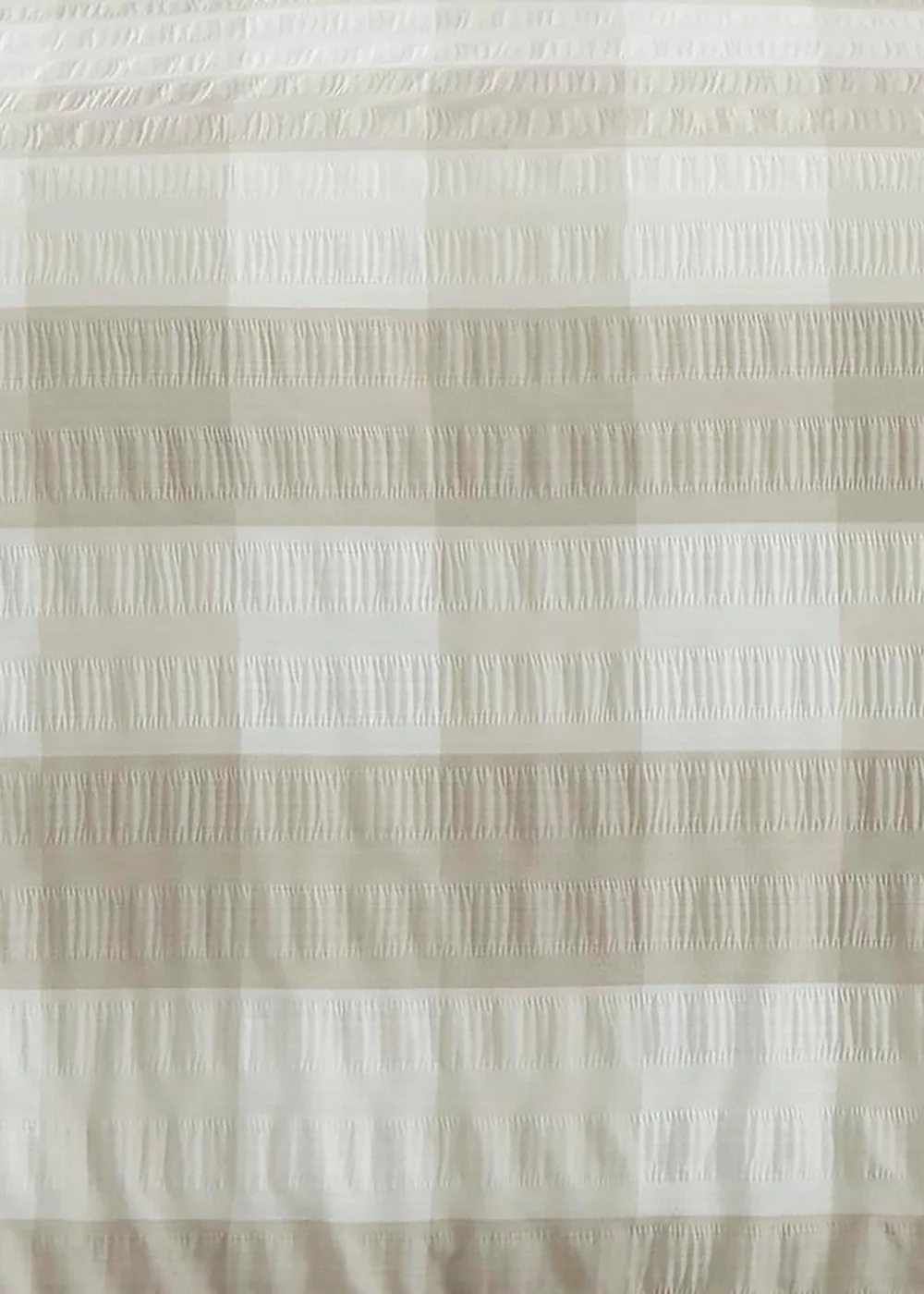 Fusion Seersucker Gingham Seersucker Natural Duvet Cover Set - Single Image 3