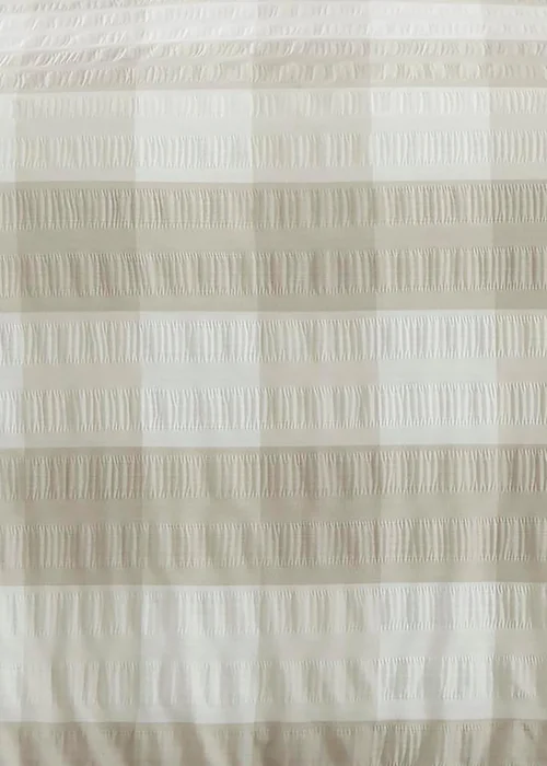 Fusion Seersucker Gingham Seersucker Natural Duvet Cover Set - Single Image 3