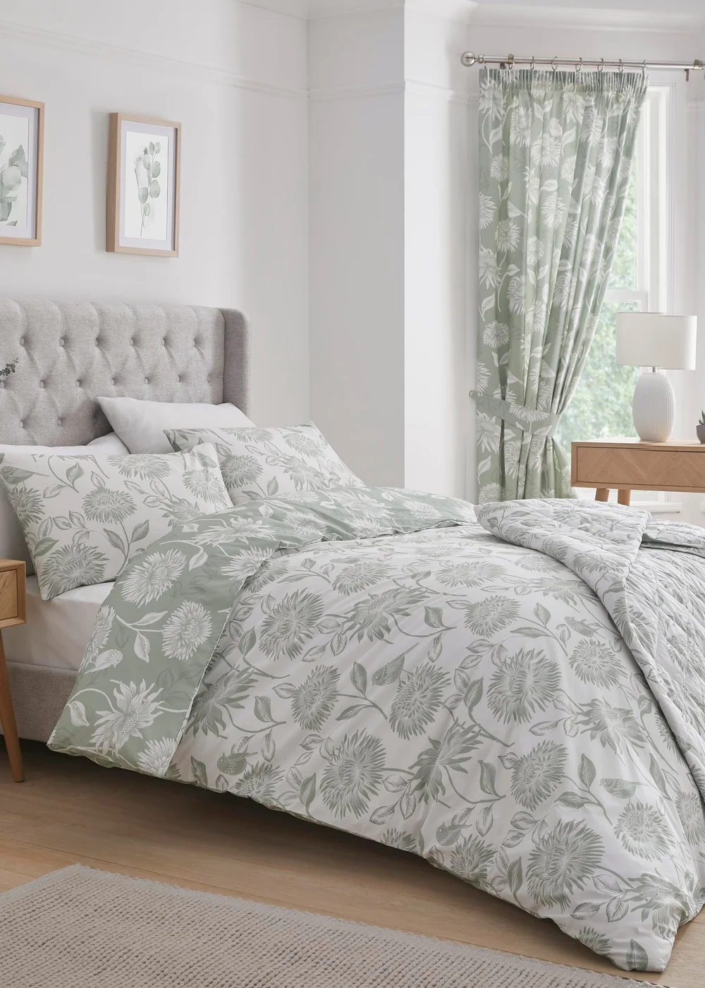 Dreams & Drapes Design Chrysanthemum Green Duvet Cover Set - Single Image 4