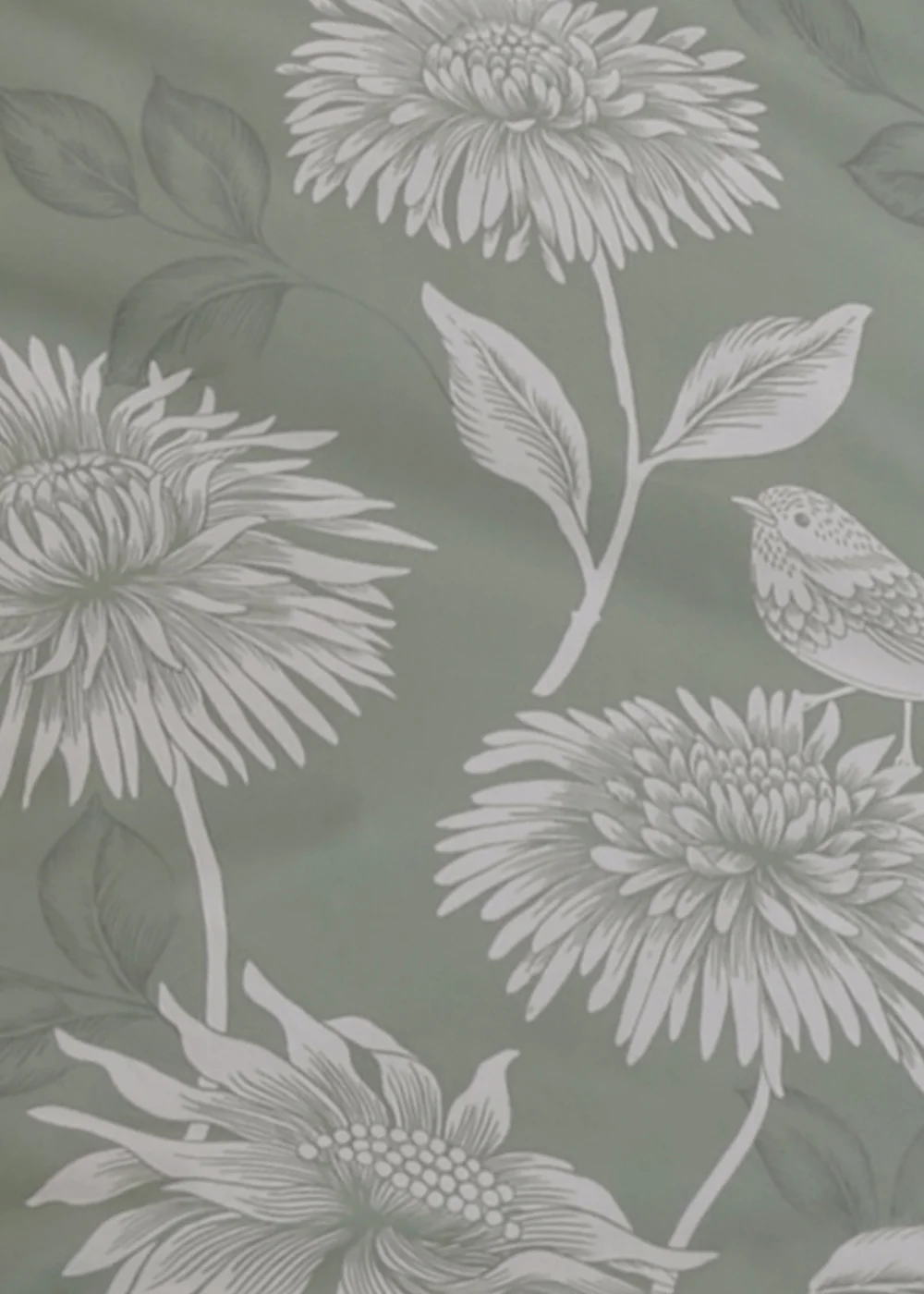 Dreams & Drapes Design Chrysanthemum Green Duvet Cover Set - Single Image 3