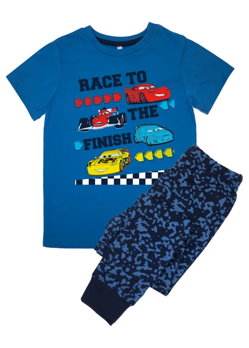 Disney Cars Race To The Finish Kids Royal Blue Camo Pyjamas (3-8 Years) - Age 4-5 Years Image 1