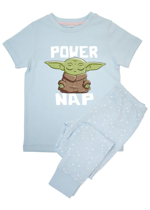 Star Wars Kids Baby Blue The Mandalorian Power Nap Stars Pyjamas (3-8 Years) - Age 3-4 Years Image 1