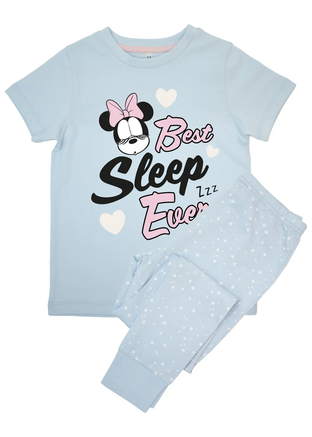Disney Kids Baby Blue Minnie Mouse Best Sleep Ever Stars Pyjamas (3-8 Years) - Age 3-4 Years Image 1