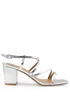 Where's That From Silver Sidra Wide Metallic Block Heel Sandals - 9 Image 1