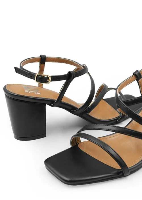 Where's That From Black Sidra Extra Wide Mid PU Sandals - Size 8 Image 2