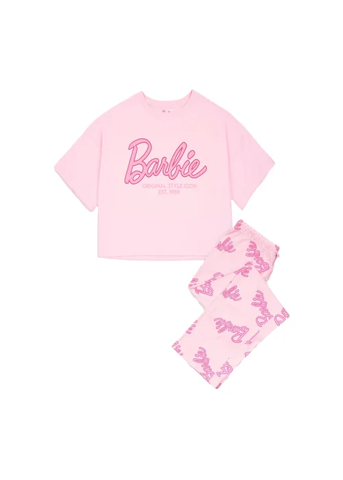 Barbie Pink Logo Pyjama Set - Small Image 1
