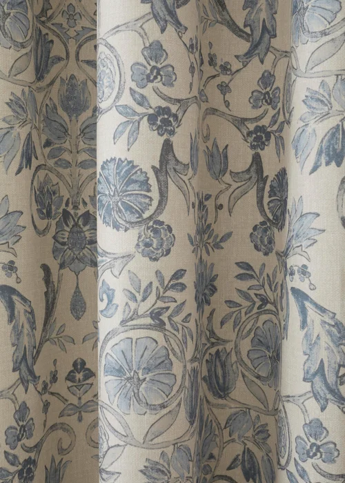 Dreams & Drapes Design Averie Blue Pencil Pleat Curtains With Tie-Backs - 46W X 54D (117x137cm) Image 4