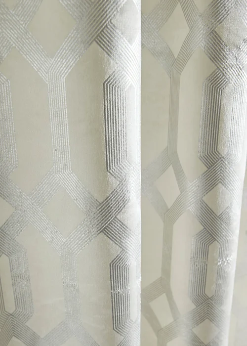 Curtina Darla Velvet Ivory Eyelet Curtains - 46W X 54D (117x137cm) Image 4