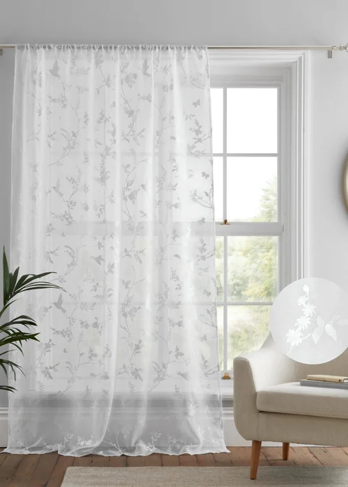 Dreams & Drapes Darnley White Voile Panel - 55W X 90D (140x228cm) Image 4