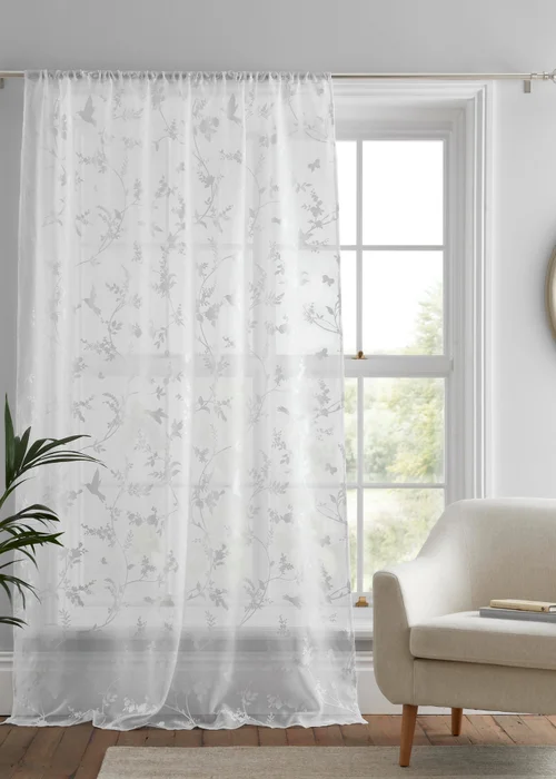 Dreams & Drapes Darnley White Voile Panel - 55W X 90D (140x228cm) Image 3