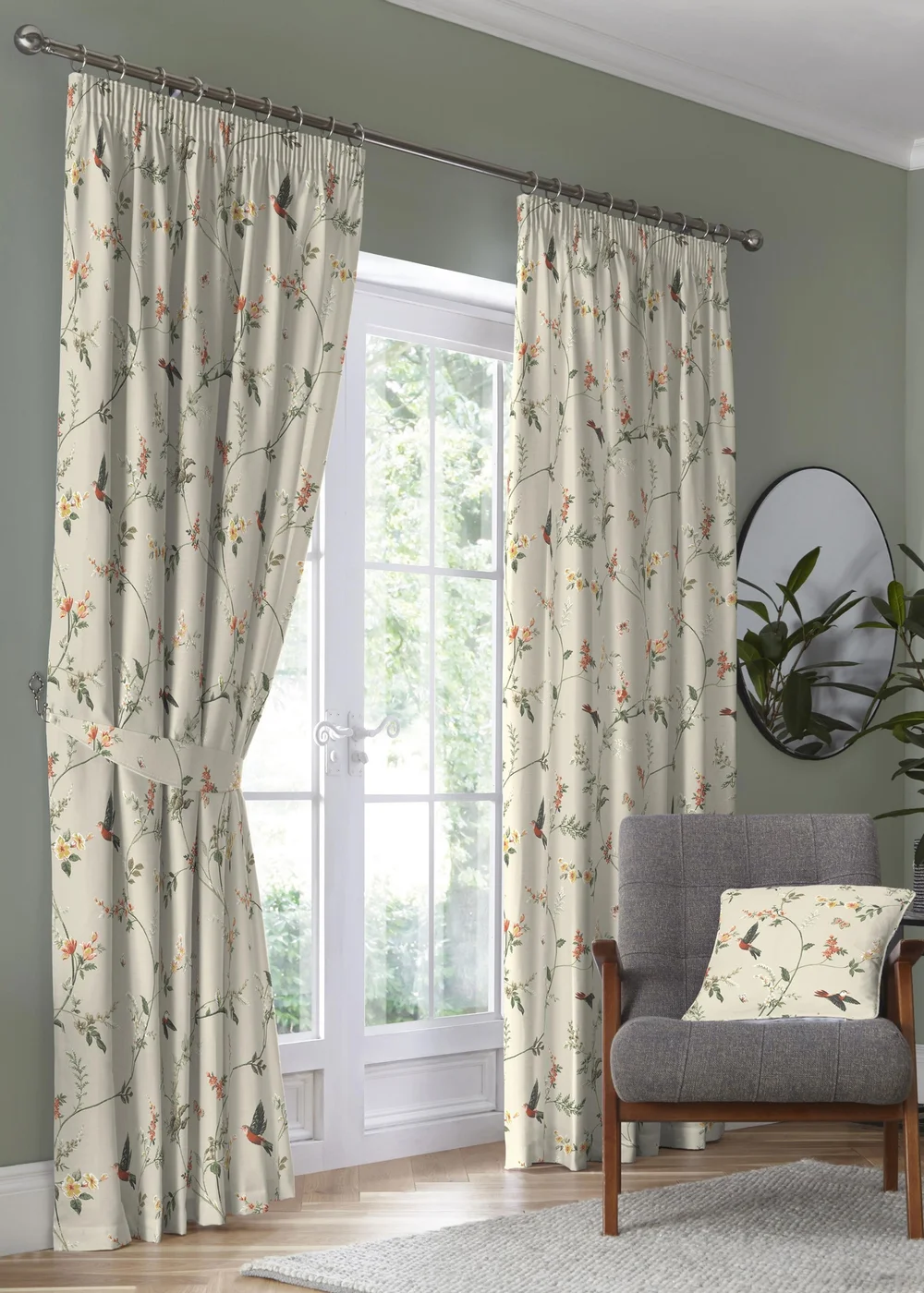 Dreams & Drapes Darnley Pink Pencil Pleat Curtains With Tie-Backs - 46W X 54D (117x137cm) Image 1