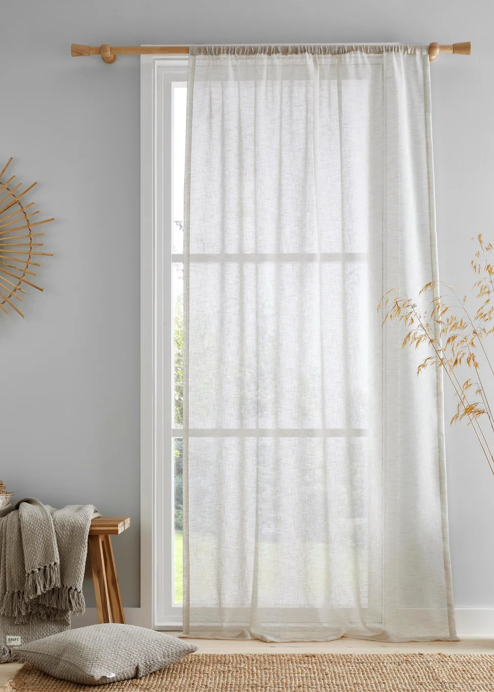 Drift Home Kayla Natural Voile Panel - 55W X 54D (140x137cm) Image 1