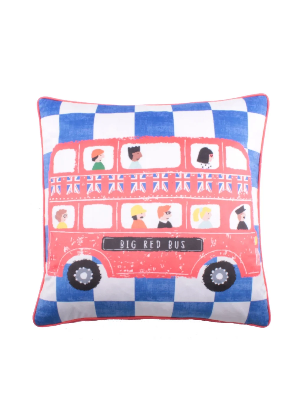 Bedlam On The Move Velvet Blue Filled Cushion (43cm x 43cm) - 43W X 43D Image 1