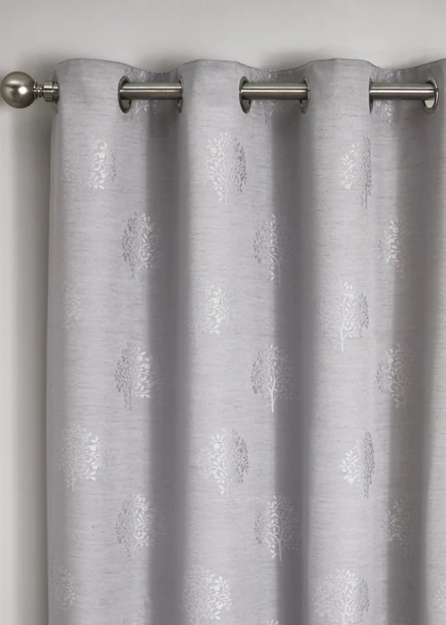 Appletree Loft Harvest Silver Eyelet Curtains - 46W X 54D (117x137cm) Image 2