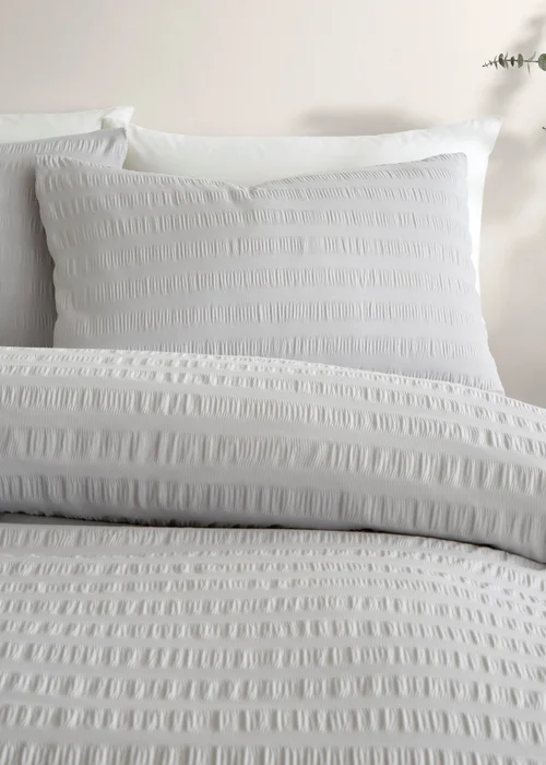Serene Honley Seersucker Seersucker Silver Duvet Cover Set - Single Image 2