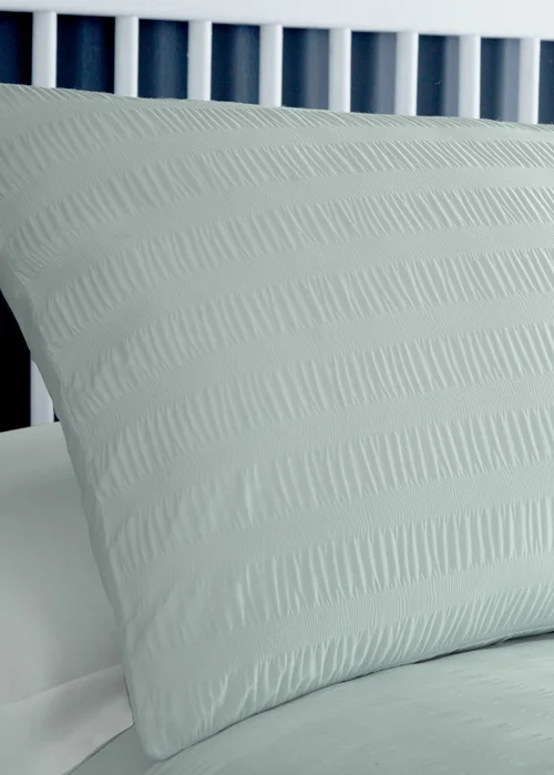 Serene Honley Seersucker Seersucker Blue Duvet Cover Set - Single Image 2