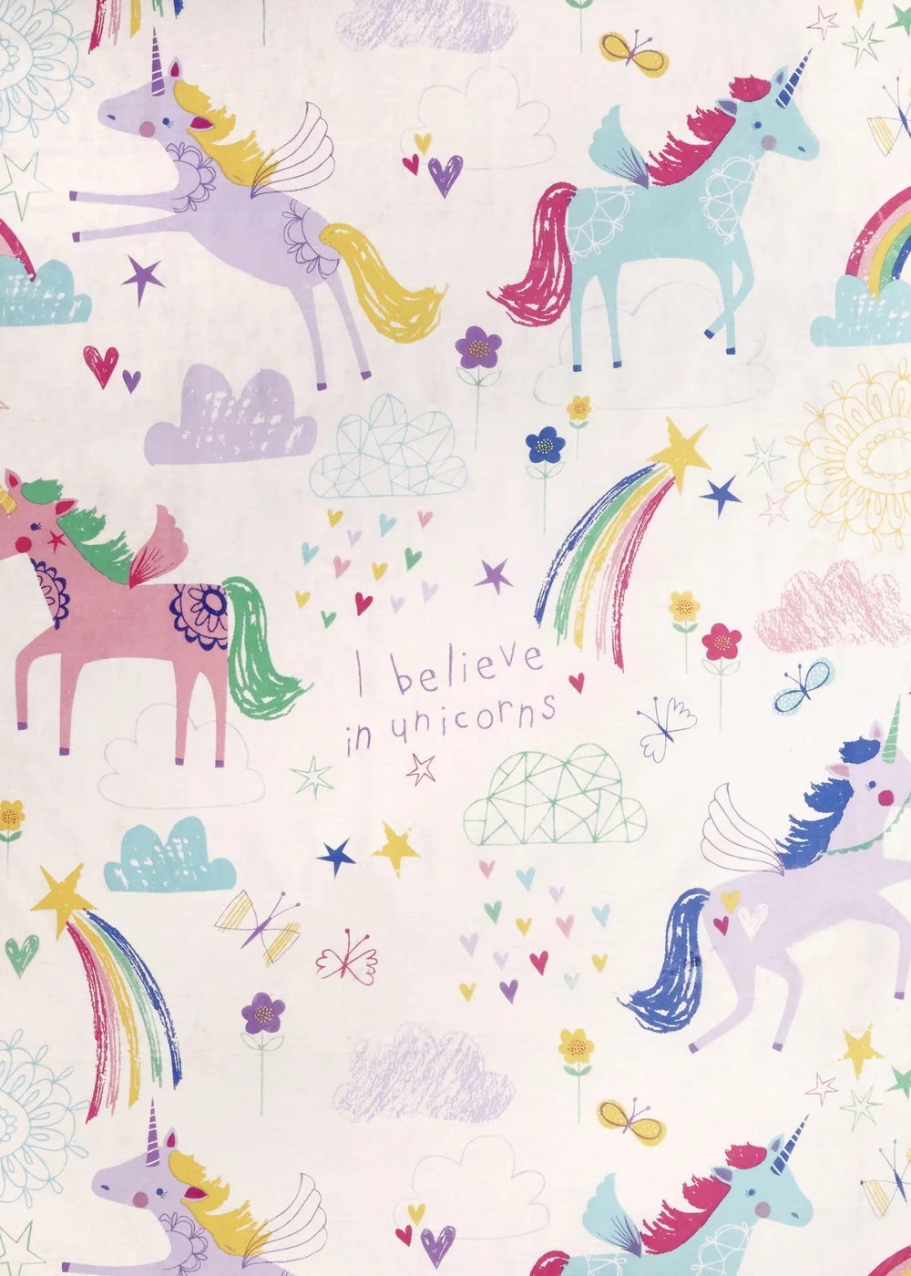 Bedlam Rainbow Unicorn Reversible White Duvet Cover Set - Single Image 4