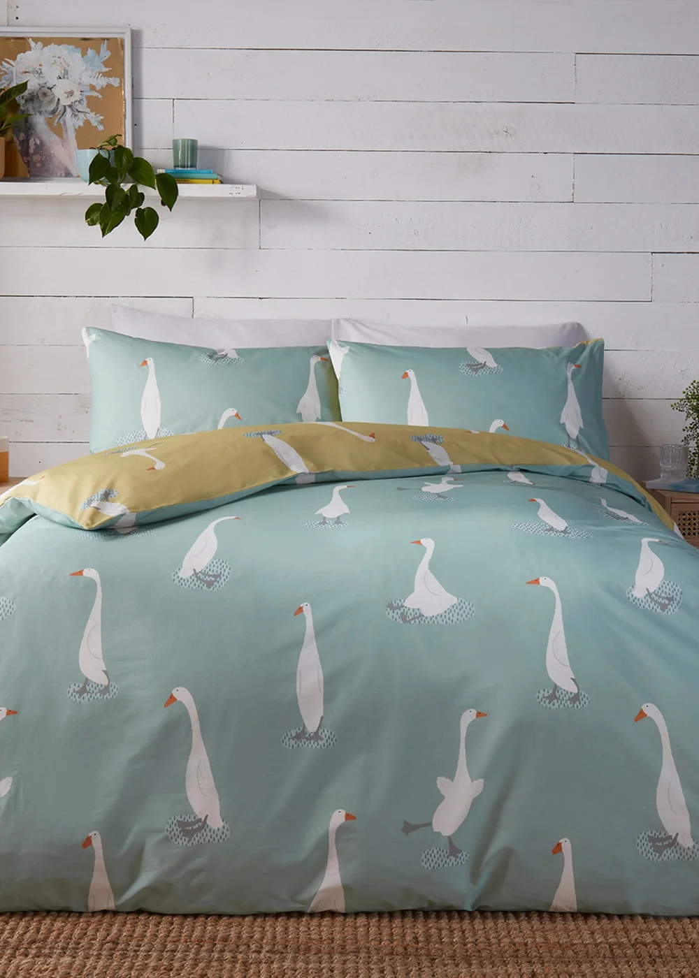 Fusion Puddles The Duck Reversible Yellow Duvet Cover Set - Double Image 5