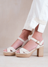 Where's That From Cream Volume Wide Fit Suede Block Heels - Size 7 Image 3