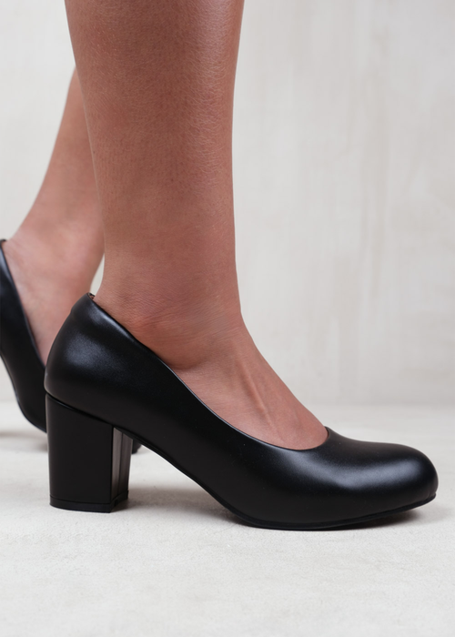 Where's That From Black Melrose Wide Fit PU Court Shoes - 3 Image 2