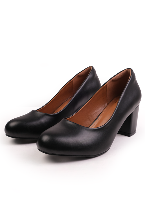 Where's That From Black Melrose Wide Fit PU Court Shoes - 3 Image 3