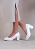 Where's That From White Melrose Wide Fit Pu Court Shoes - 3 Image 3
