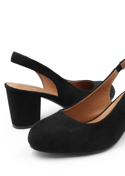 Where's That From Black Edith Wide Fit Suede Block Heels - 3 Image 2