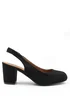 Where's That From Black Edith Extra Wide Suede Block Heels - Size 4 Image 1