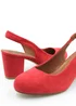 Where's That From Red Edith Extra Wide Suede Block Heels - Size 3 Image 2